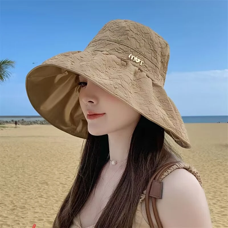 韩版泡泡纱素颜小清新渔夫帽子女日系春夏季遮阳百搭显脸小盆帽潮