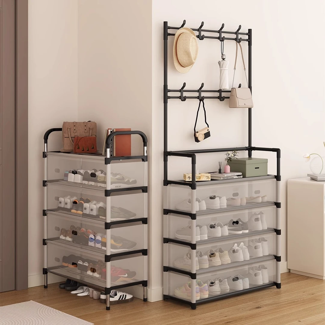 入户鞋架子家用门口简易多层防尘新款爆款出租房用鞋柜一体置物架