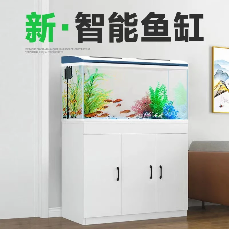 直播鱼缸生态缸造景水族箱家用客厅落地免换水宠物用品网红溪流缸