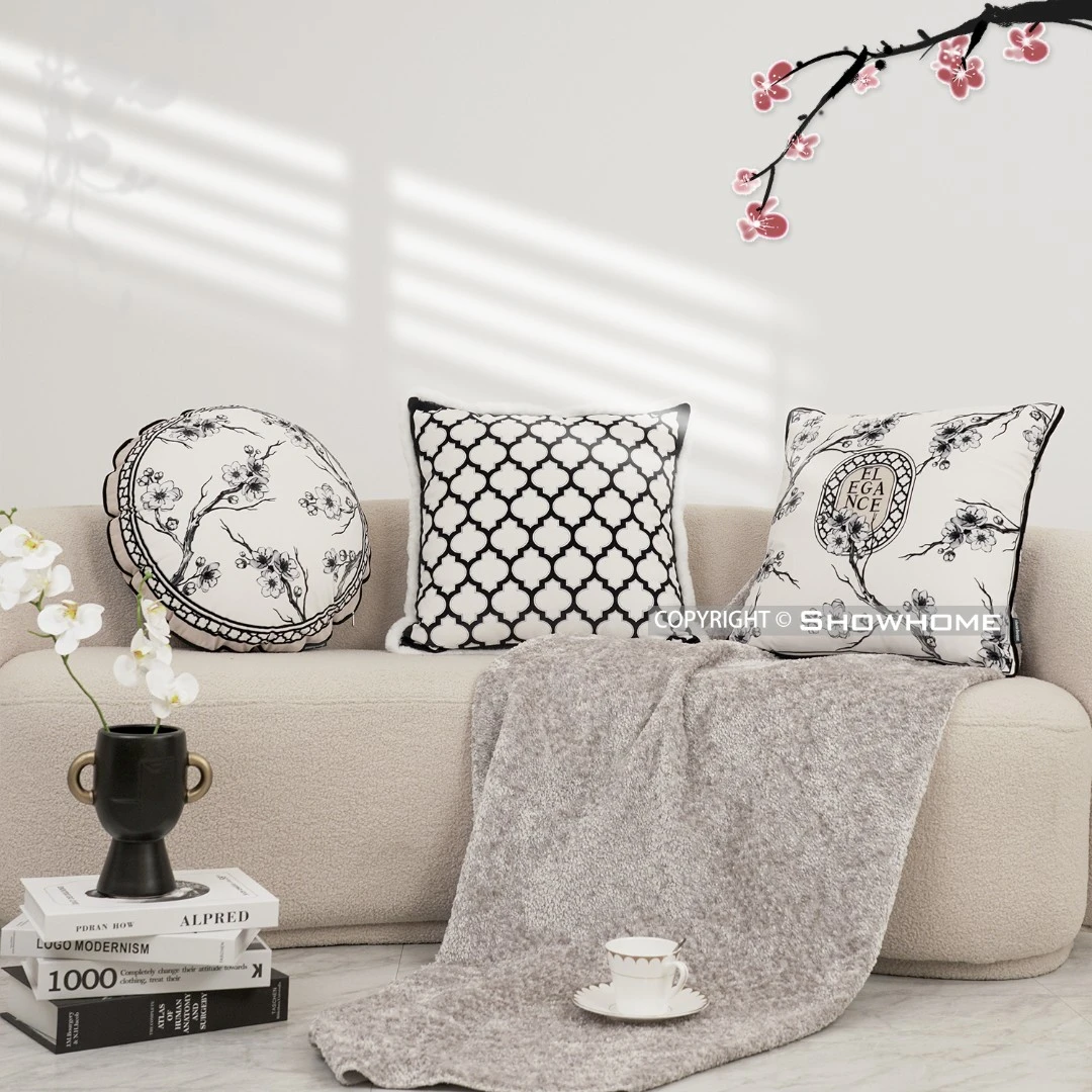SHOWHOME【如棠花海】系列沙发靠背垫组合抱枕轻奢简约靠枕