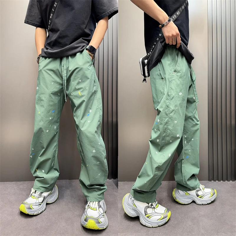 运动休闲裤新款百搭阔腿裤宽松男士牛仔男裤感裤子秋冬裤直筒裤