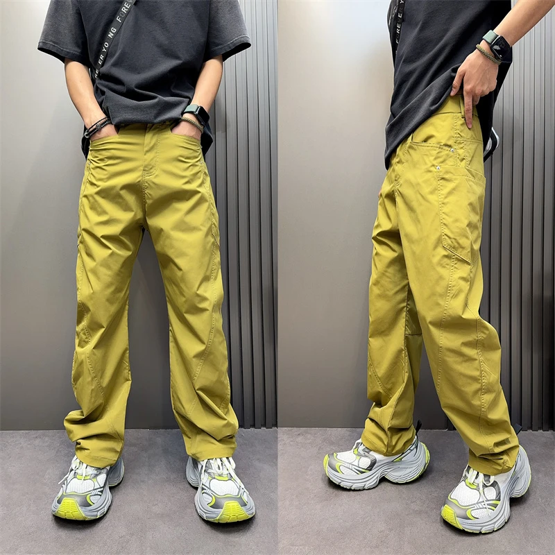 长裤加绒爆款阔腿裤新款休闲裤纯色白色百搭潮流感裤子直筒裤男裤