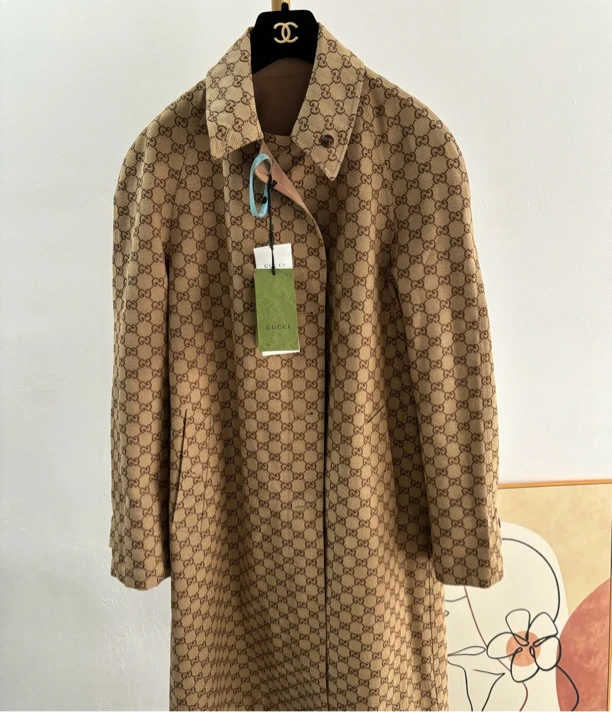 GUCCI双面满印GG大衣/46/胸110/长106/A01007