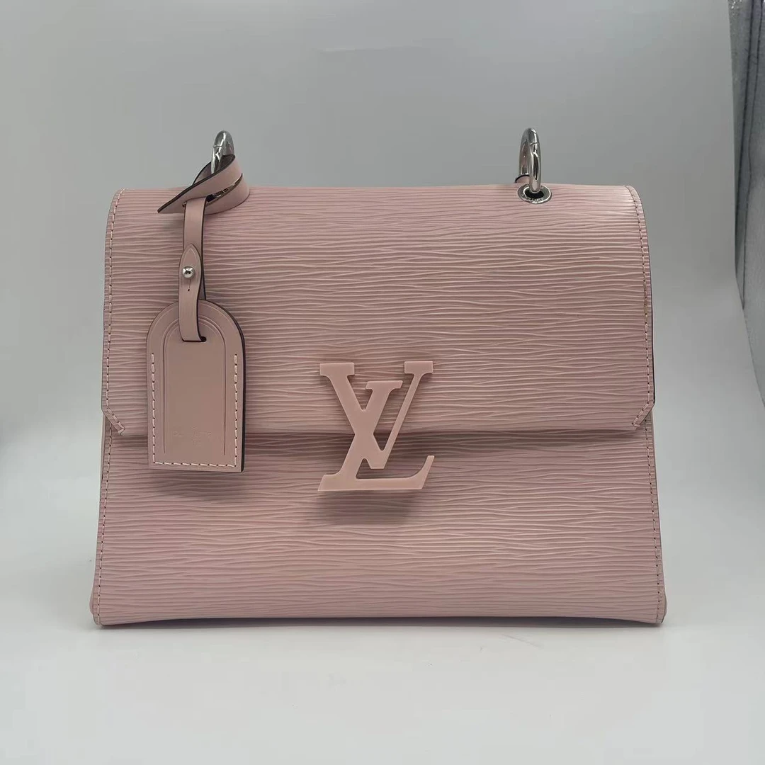 99新 LouisVuitton/路易威登 KK/LV粉色水波纹/手提包