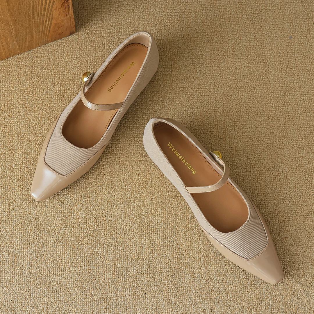 法式复古玛丽珍鞋女黑色夏秋新款浅口平底一字扣气质百搭百搭粗跟