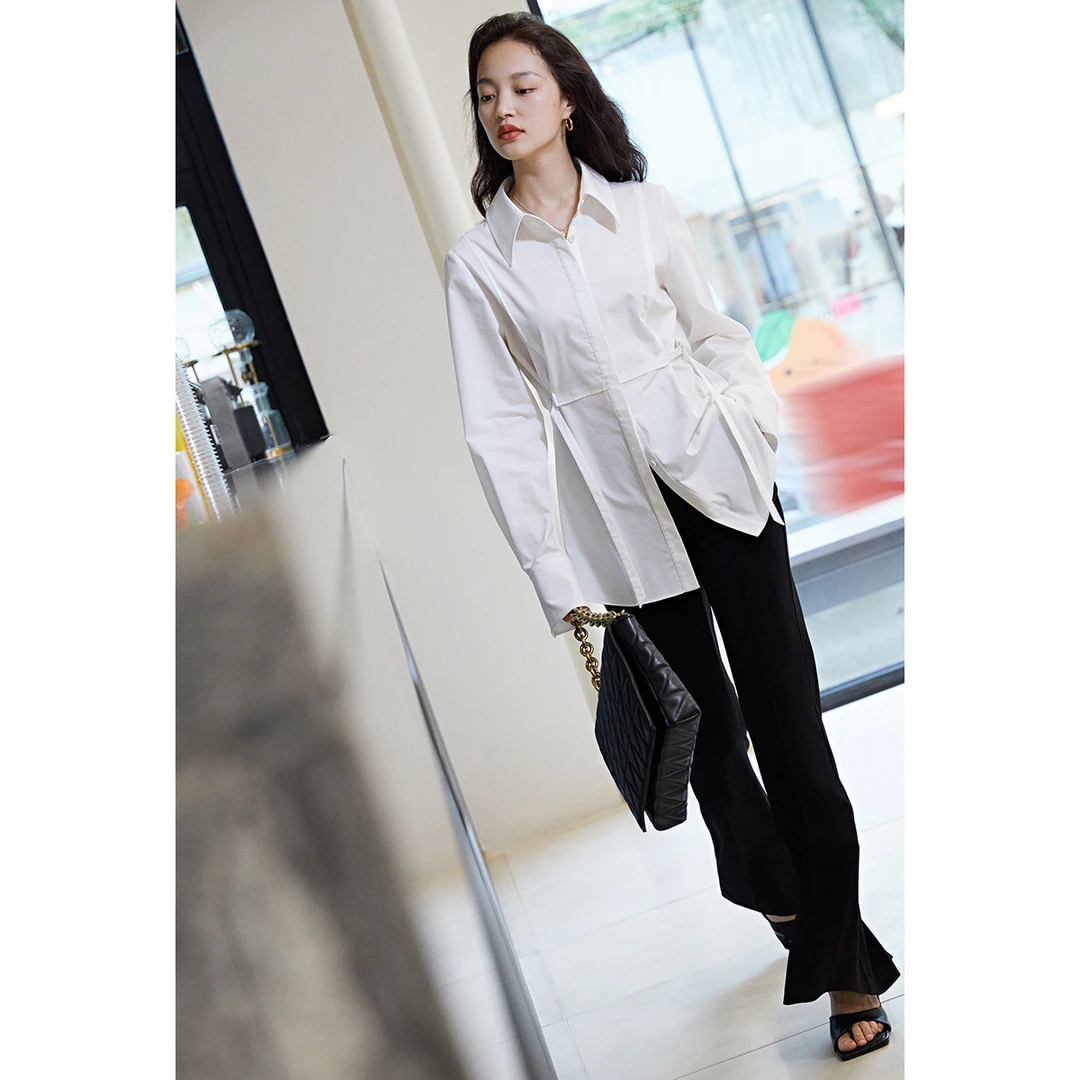 【极简主义】恩派雅早秋新款设计收腰显瘦极简设计感衬衫XWIAC2118A