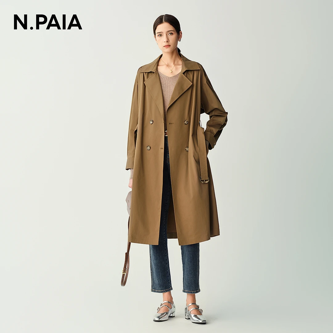 【可可专属】【贡缎棉】恩派雅2023秋冬风衣可调节收腰外套XNIAC7402A