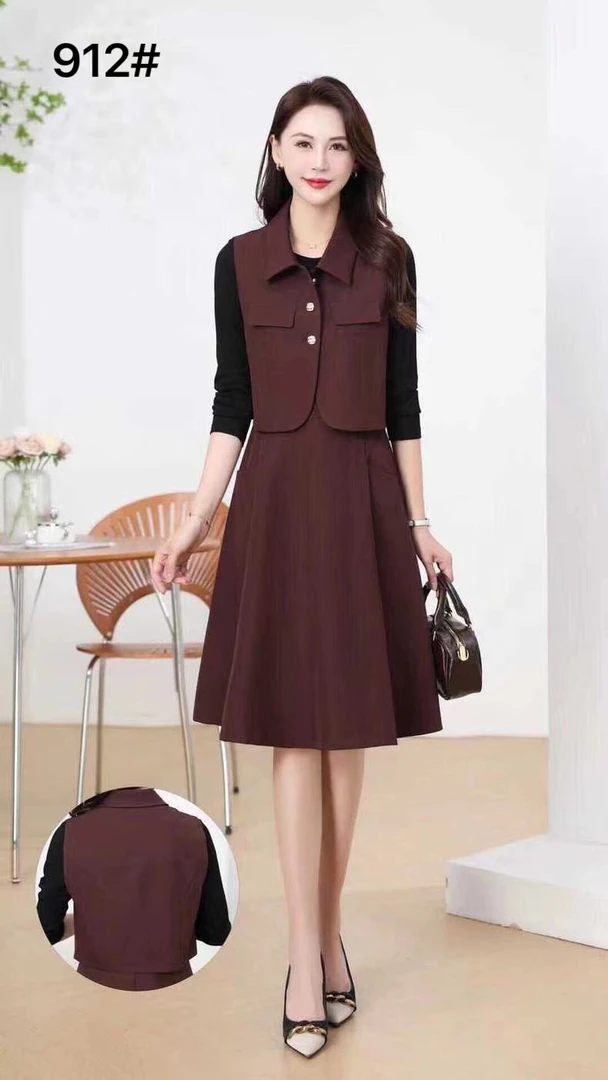 912#时尚修身显瘦百搭气质两件套套裙