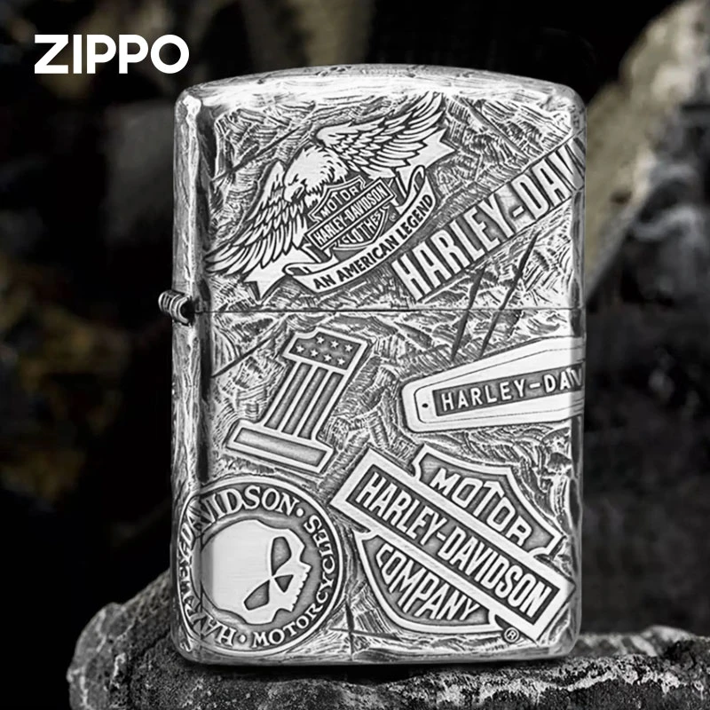 ZIPPO盔甲千语熏银哈雷11章防风男士火机 正品火机【玖佰度优选】FD