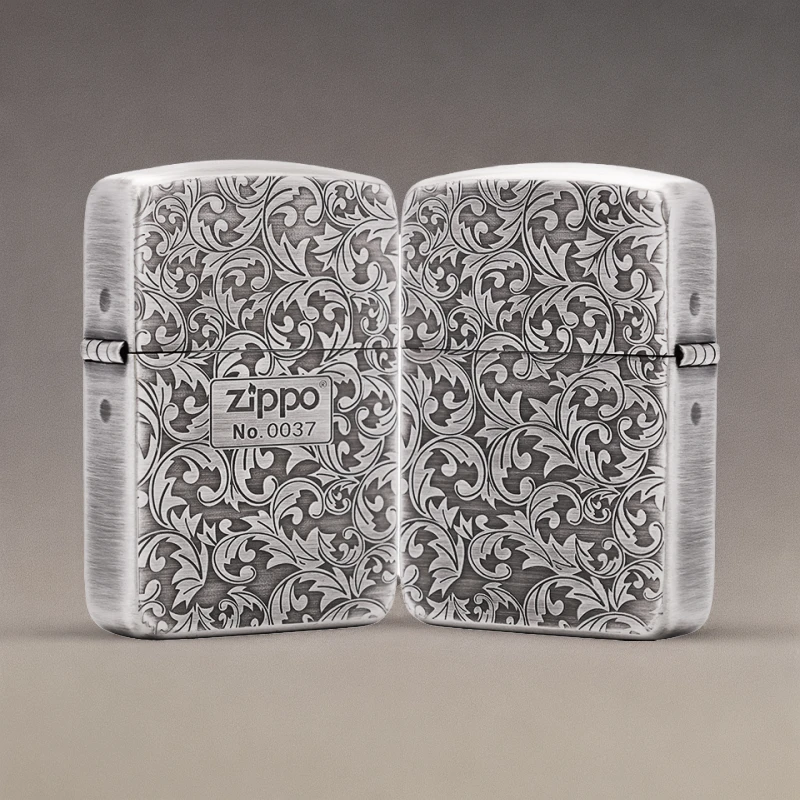 ZIPPO【千语】古银1941军机 双面唐草中标 打火机 KF-FK