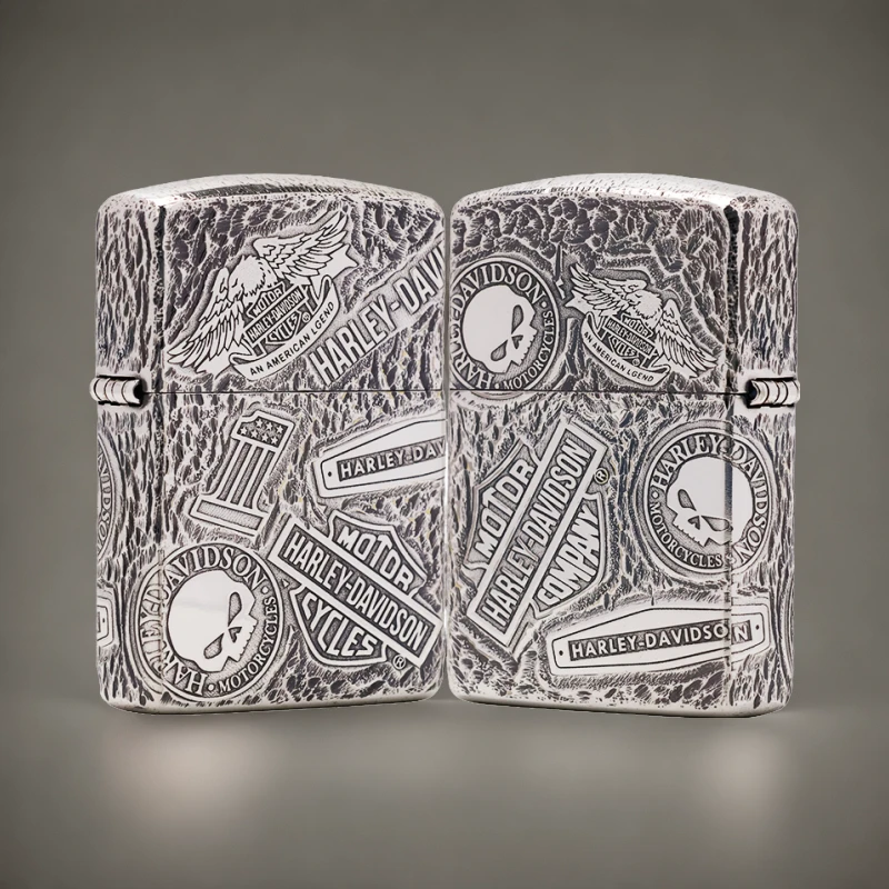 ZIPPO镀银陨石坑哈雷十一章 盔甲打火机 KF-DK