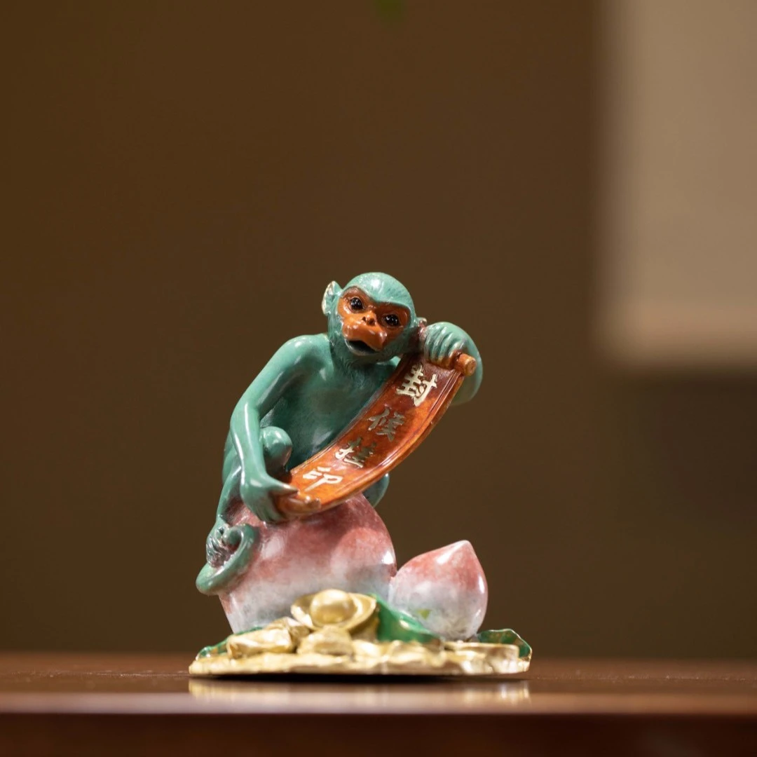 朱炳仁朱炳仁铜 【十二生肖寿猴】 摆件  家居饰品工艺办公桌摆件