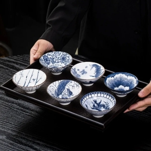 TJ018-斗笠六杯（图案随机）