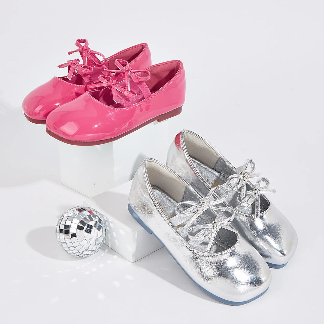 新款女童蝴蝶结公主鞋儿童软底单鞋小女孩表演鞋玛丽珍皮鞋