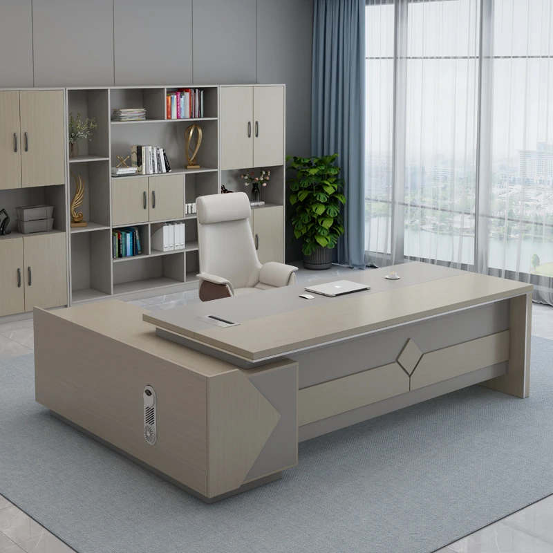 6019#老板办公桌椅经理桌总裁主管桌简约现代大班台配套老板桌