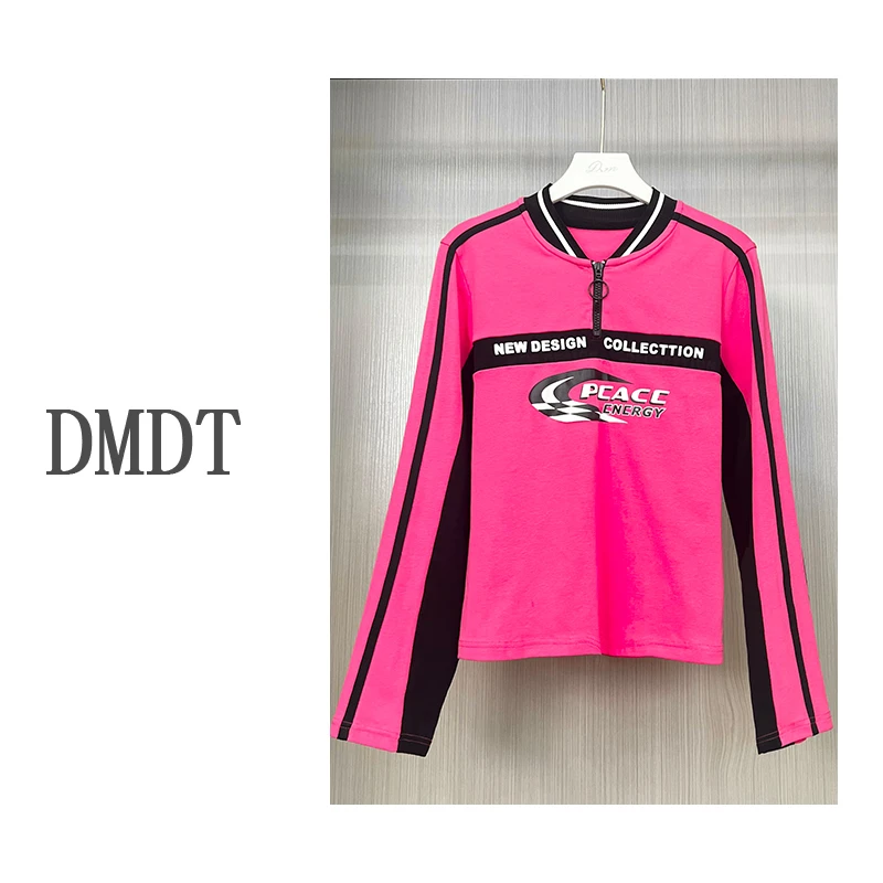 【DMDT潮牌】字母印花长袖舒适显瘦休闲百搭时尚潮流女士T恤23C1359