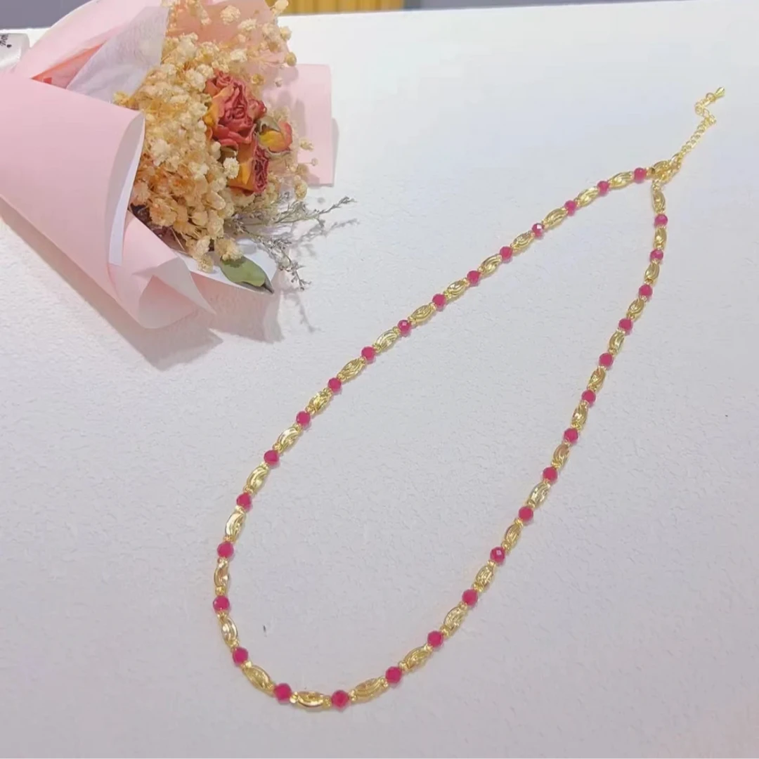 传承珠宝缅甸培育星光红宝石转运珠项链送传承木盒K308