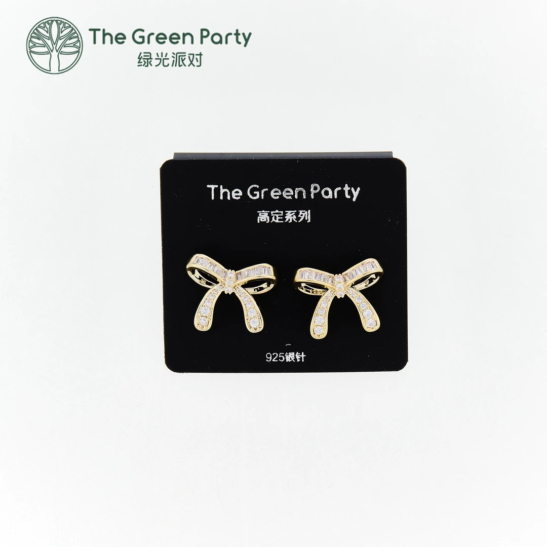 TheGreenParty高定系925银针蝴蝶结耳钉耳环耳饰