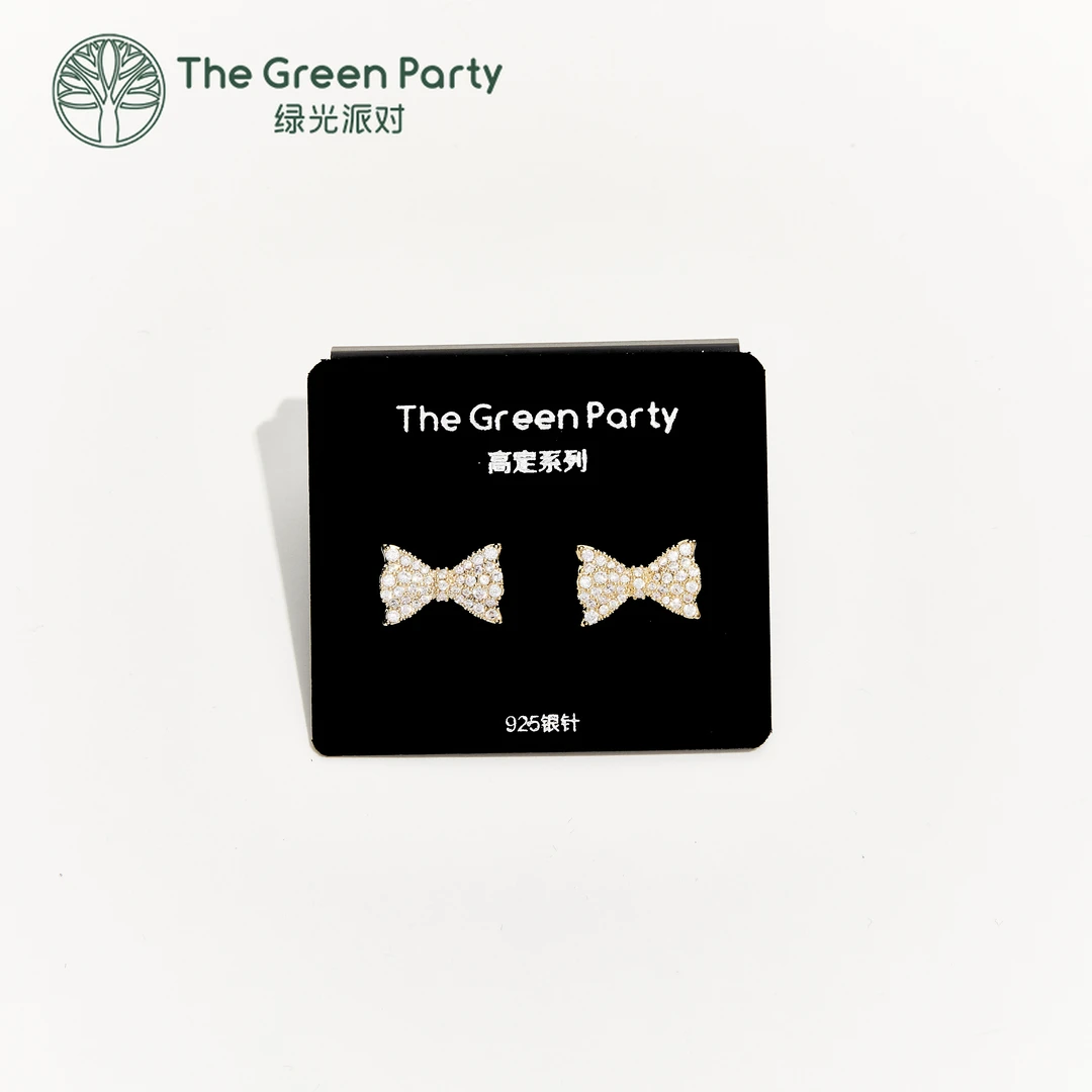 TheGreenParty高定系925银针蝴蝶结耳钉耳环耳饰