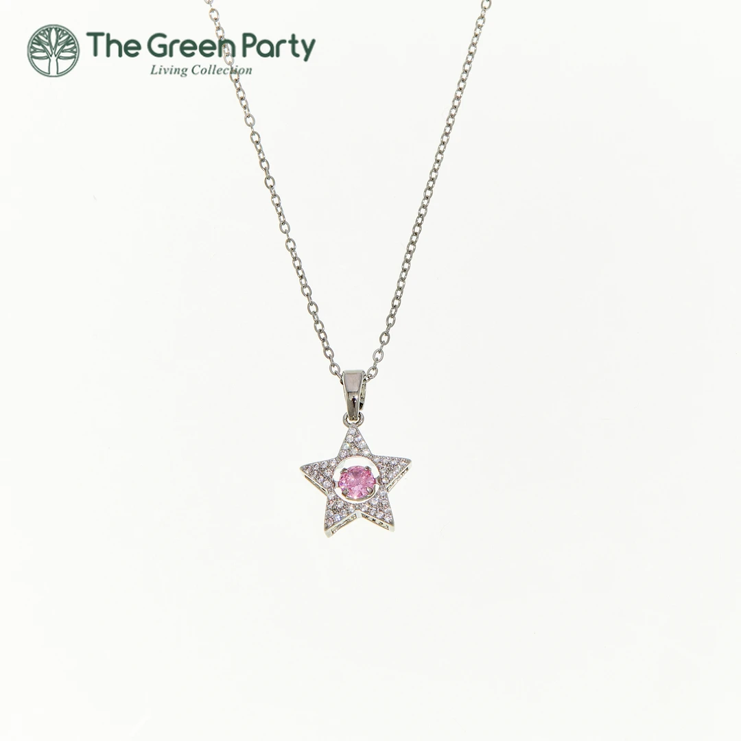 TheGreenParty镀真金项链 绿光派对吊坠 轻奢星星吊坠拼色项链