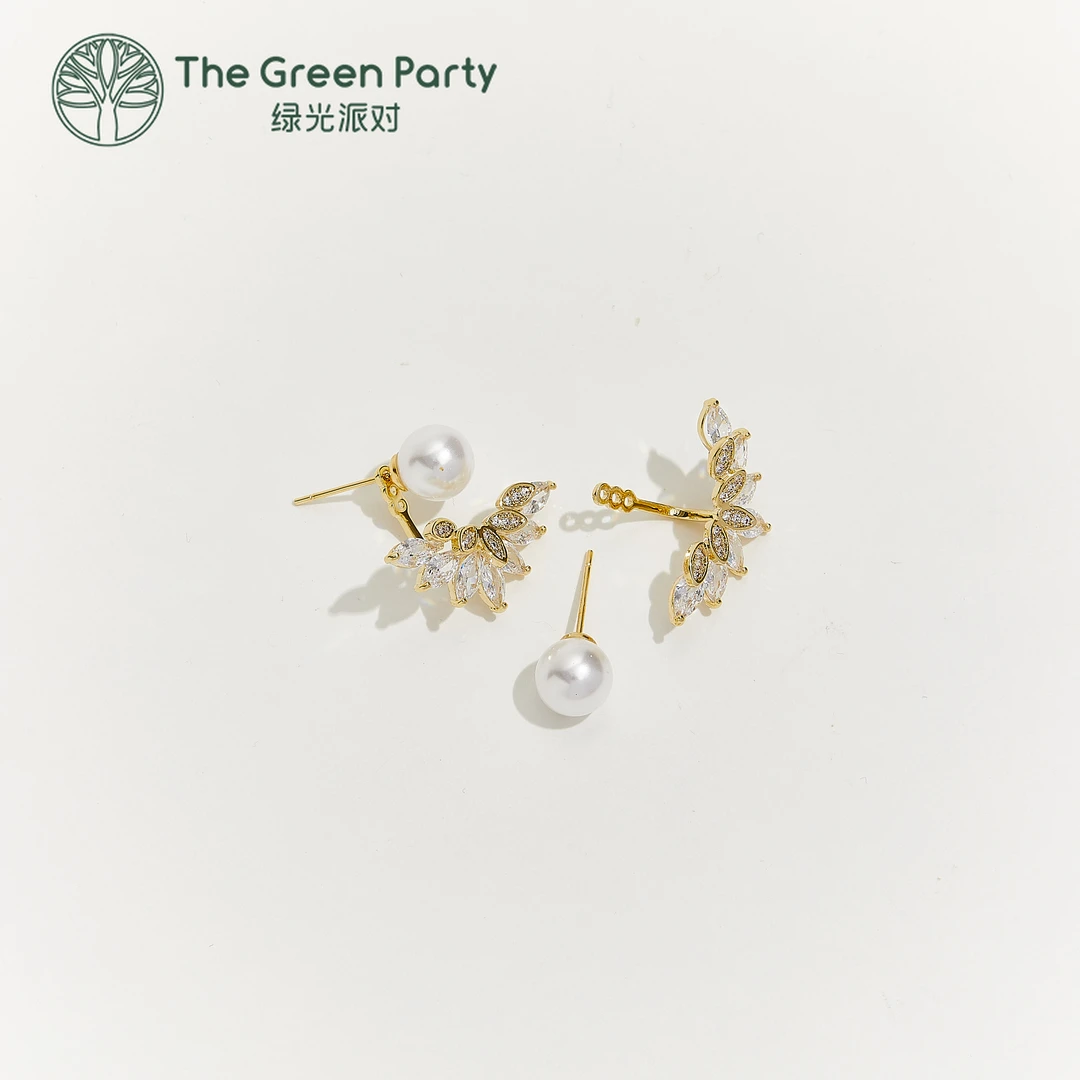 TheGreenParty925银针两戴轻奢珠子耳钉耳饰