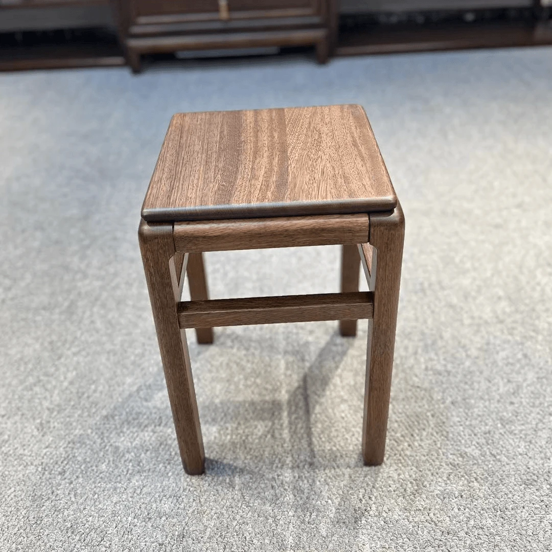 茶几方凳方几鞋凳胡桃木新款小凳家用简约胡桃色凳子纯实中式色