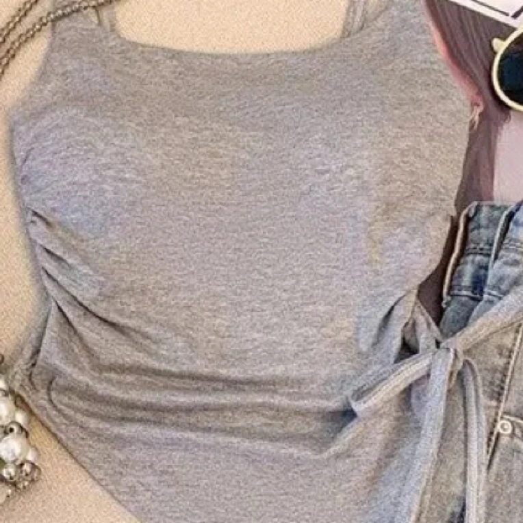 美式短款不规则带胸垫吊带夏季背心女夏外穿内搭甜辣小上衣