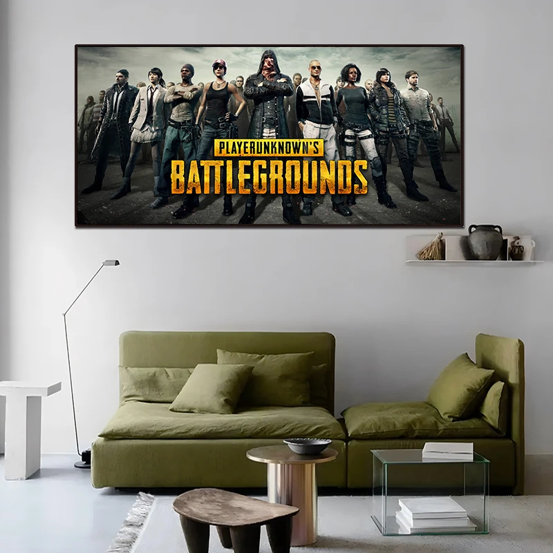 《 绝地求生/吃鸡合集 黄》  客厅电竞房装饰画 40*80  PVC边框