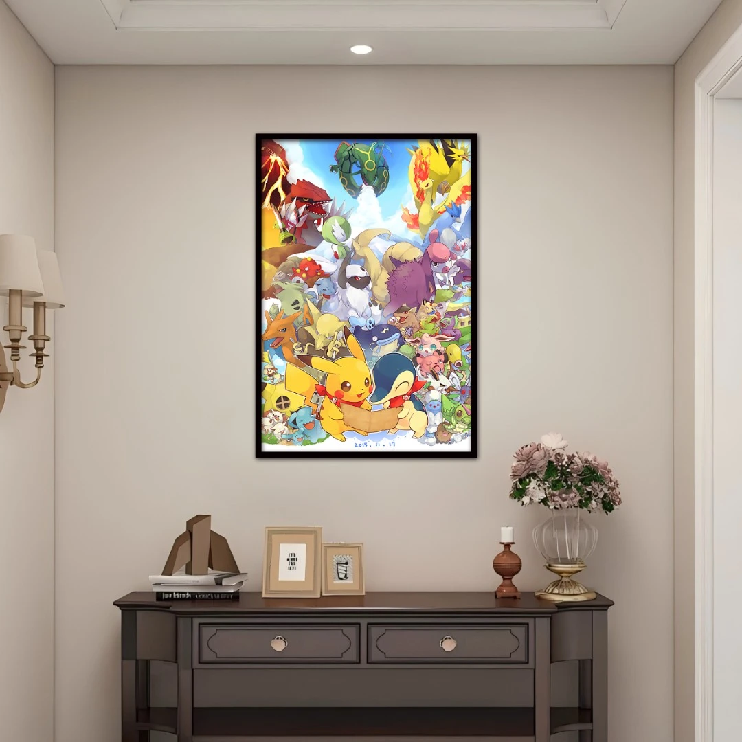 《宝可梦》 客厅卧室背景电竞房装饰画 40*60 清仓