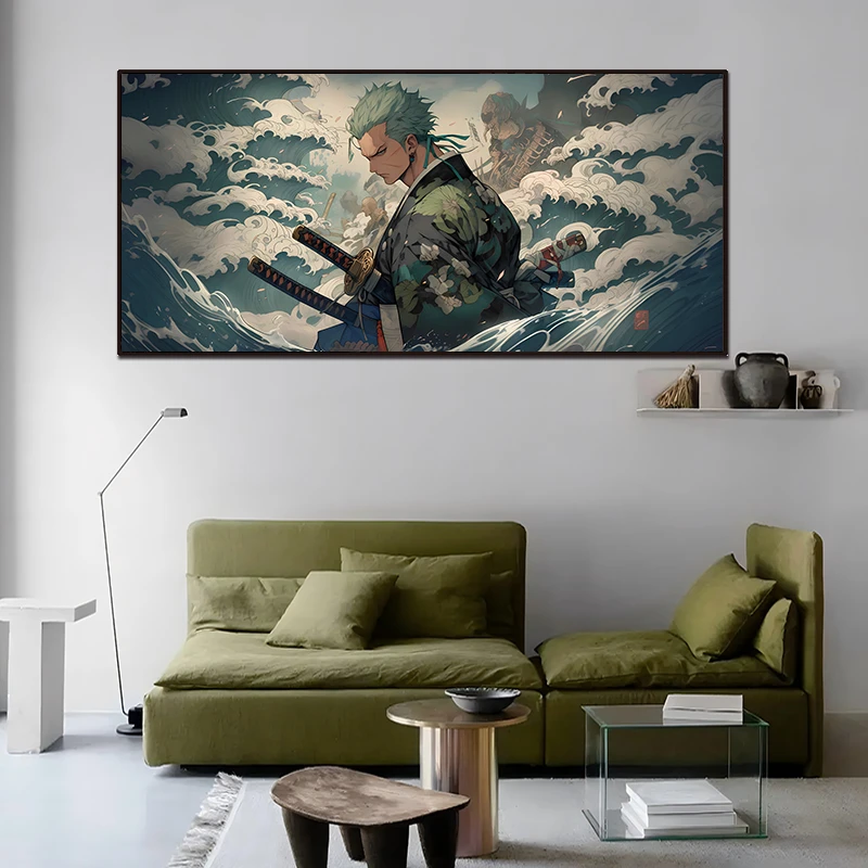 《拔刀索隆》 客厅卧室背景现代装饰画 40*80 PVC边框