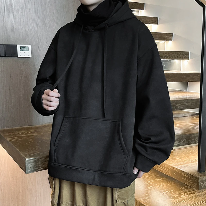 秋冬社恐系列扎染卫衣美式高街男潮流ins百搭宽松复古纯色