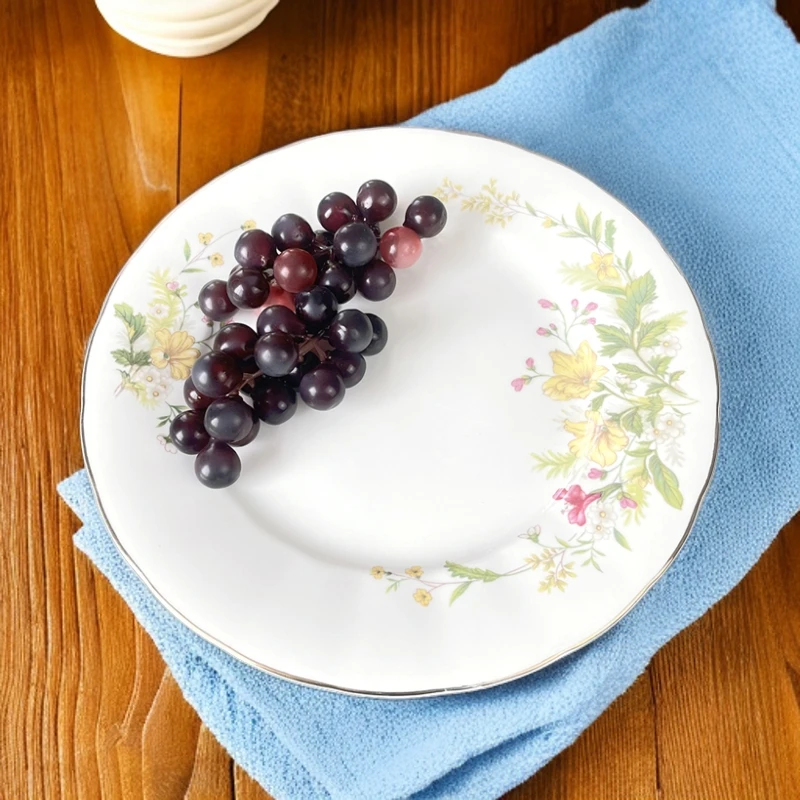 骨瓷10.5英寸田园风平盘2只英式轻奢浮雕牛排盘X129