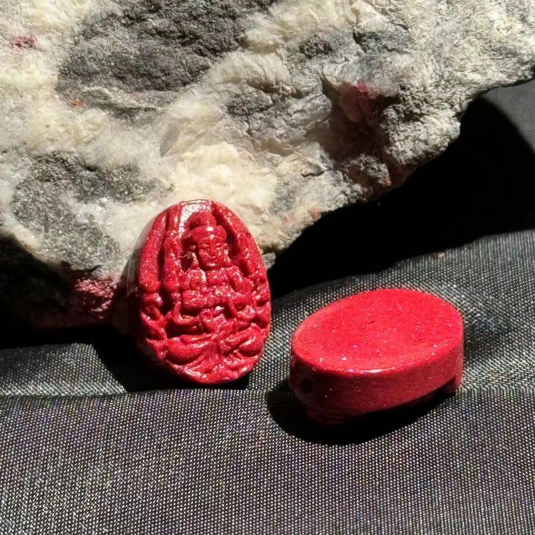 含辰砂工艺品生肖本命佛手串配饰-高含量朱砂晶粉砂生肖小颗粒