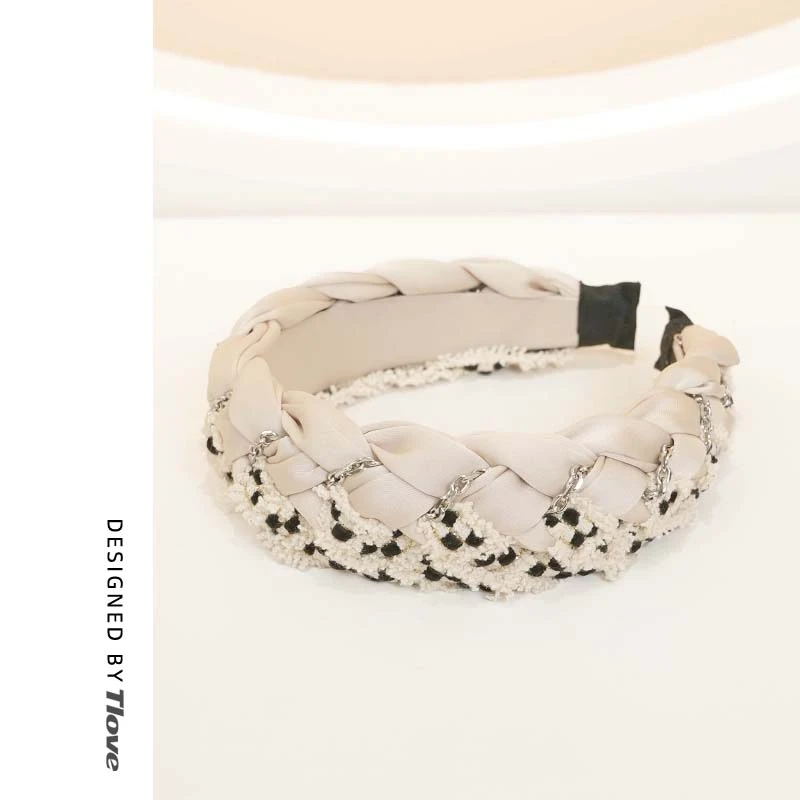 5063时尚百搭气质发夹简约超仙小香风编织发箍