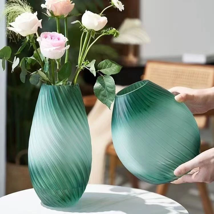 创意北欧绿色花瓶插花大号大清仓插花花瓶网红爆款大花瓶复古白色