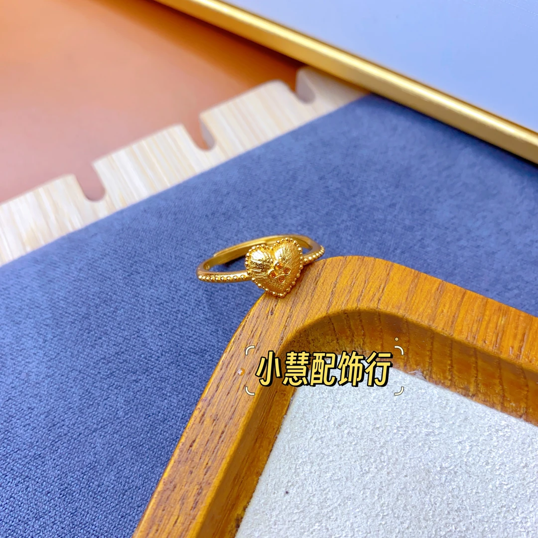 铜合金戒指 【小慧家】新中式爱心戒指复古百搭时尚