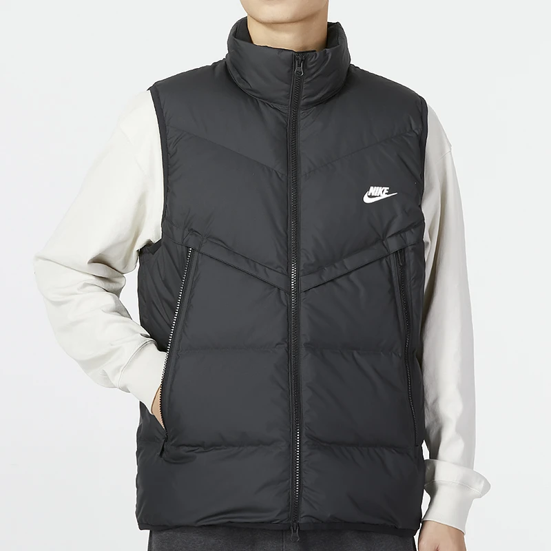 Nike耐克羽绒马甲男2023冬新款立领背心外套保暖休闲服DV1136-010