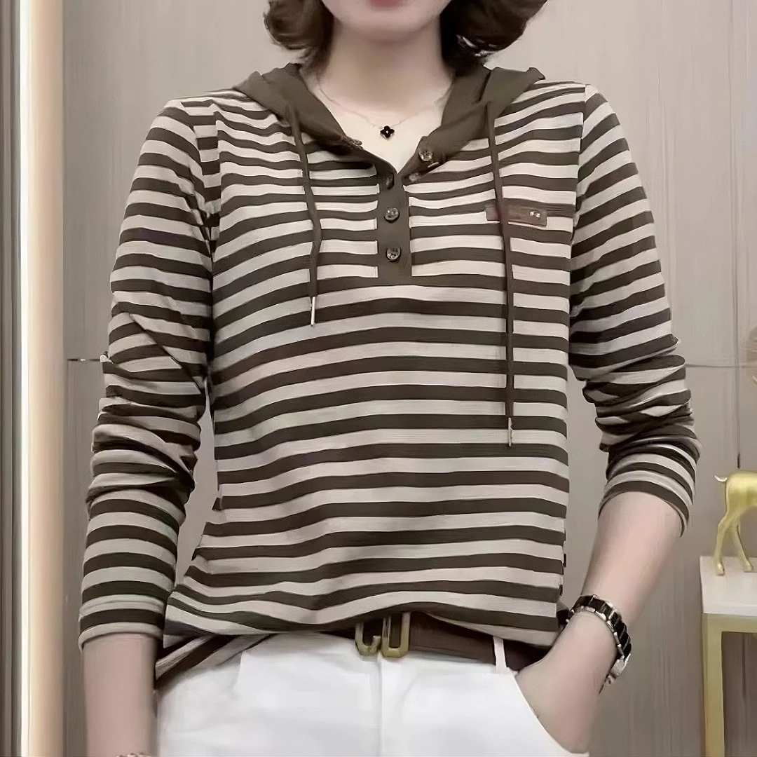 （东东专属）2023春季新款女士休闲时尚连帽百搭长袖卫衣打底衫