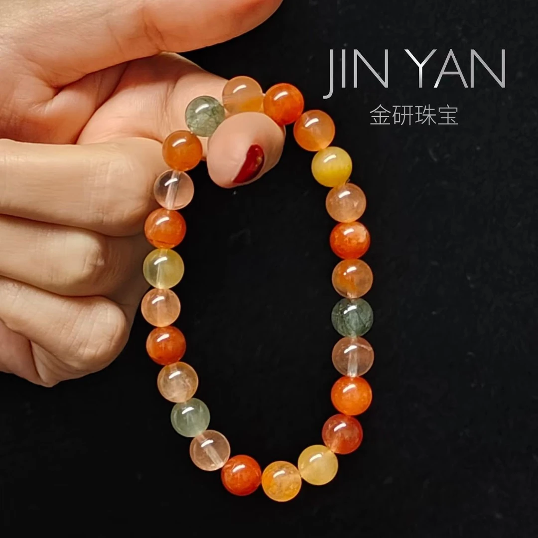 【福禄寿】金研珠宝 巴西老矿天然彩兔毛水晶手串（多样性发其一）