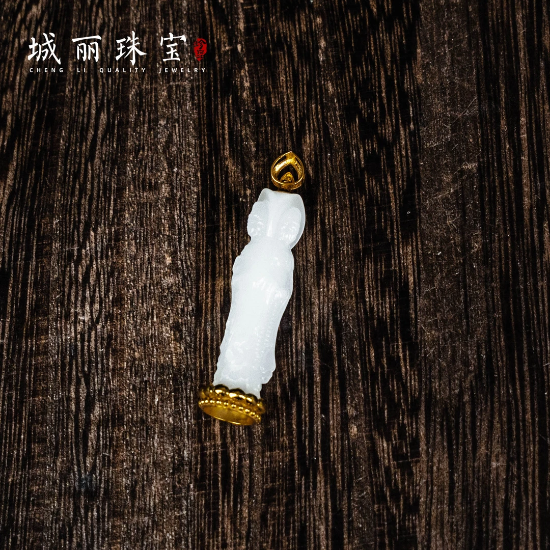 【羊脂玉观妈无所不能】白玉三面观音吊坠/个（多样性发货）ZJH-1802