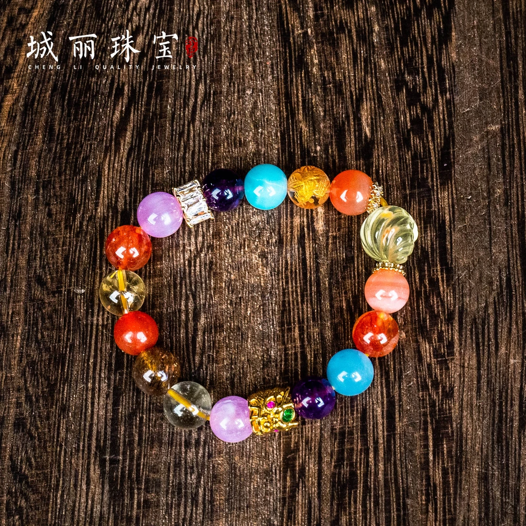 非金属皮质手链 【风生水起-根基】金福凤九多宝手串/条ZJH-1564