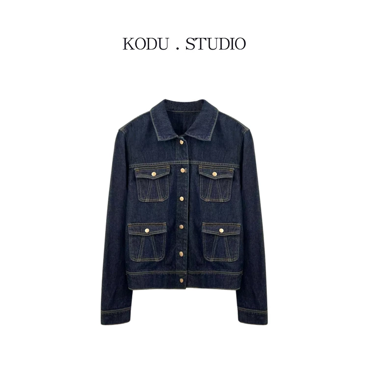 【刻度KODU】LY-4063早春工装款潮流短款明线百搭夹克牛仔外套