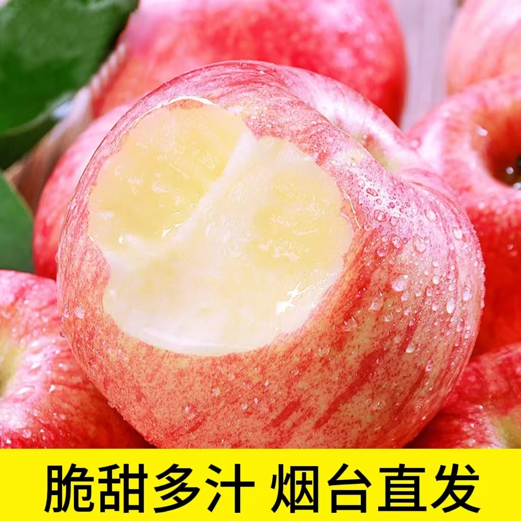 (村里自卖)烟台红富士片红 苹果产地直发新鲜脆甜多汁整箱发货75#