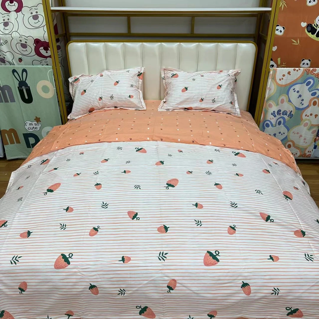 微瑕铂锦缎纯棉加厚斜纹柔软亲肤透气枕套床单被套AB版四件套