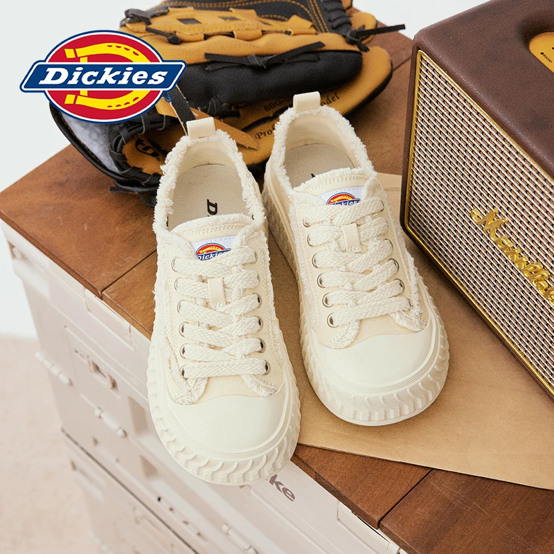 Dickies厚底小白鞋帆布鞋新款运动休闲百搭ins低帮鞋232W50LXS70