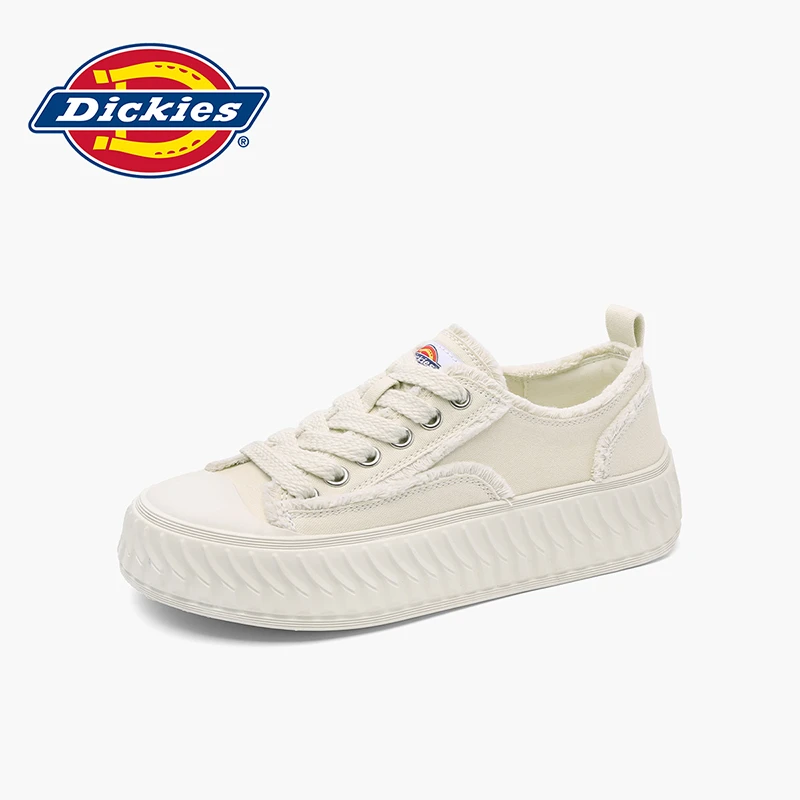 Dickies乞丐流苏帆布鞋小白鞋女鞋新款厚底系带饼干鞋232W50LXS89