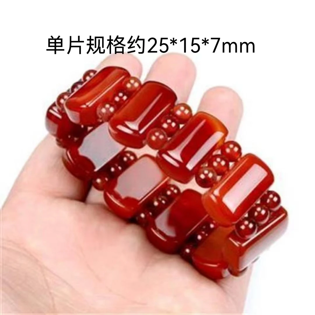 新款天然玉石南红玛瑙时尚气质男女款手串手排 精美手工三线手排