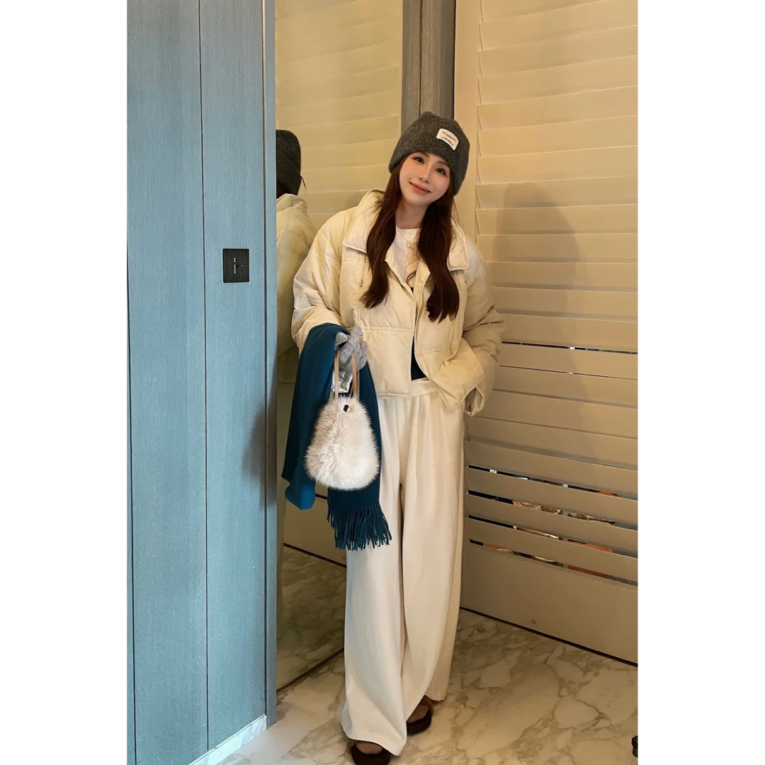 YPP！【奶油裤】24年秋季新款高腰气质垂感阔腿裤显瘦遮肉休闲裤子