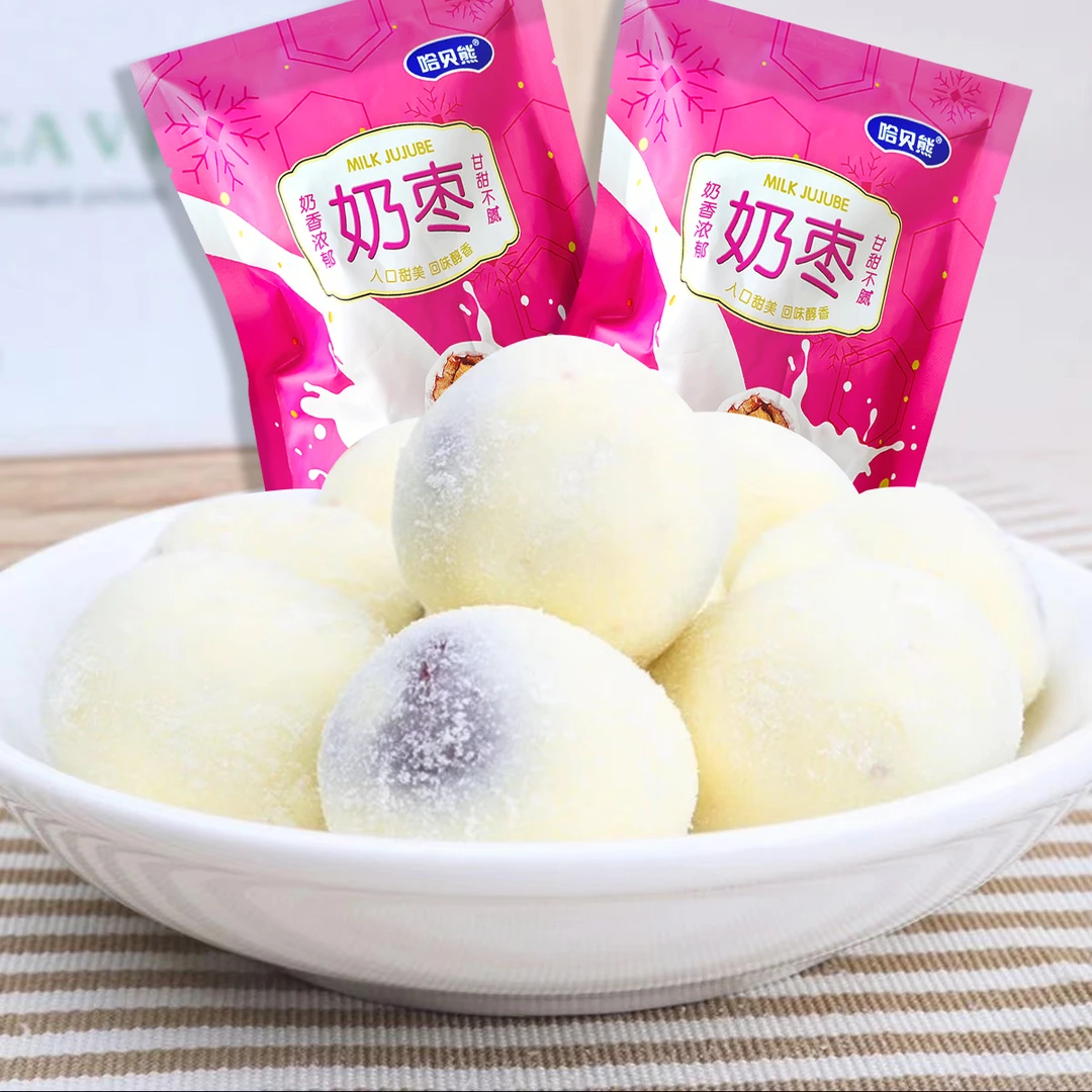 【小扬哥推荐】甄香奶味浓郁奶枣100g哈贝熊巴旦木夹心奶香网红奶
