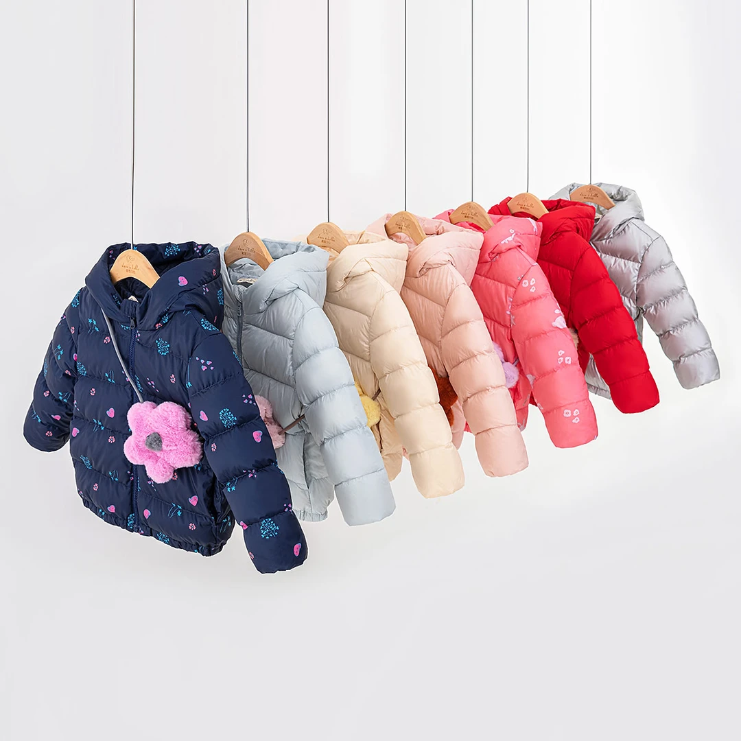 戴维贝拉童装小童羽绒服冬季保暖加厚外套洋气连帽羽绒服DBZ19333